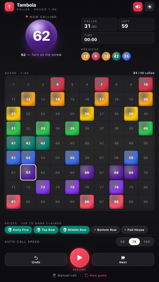 The same game in dark theme